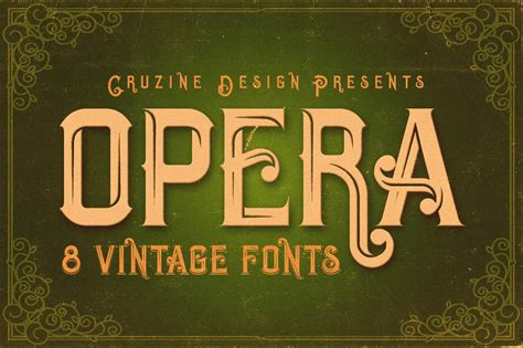 Opera Vintage Typeface Fonts ~ Creative Market