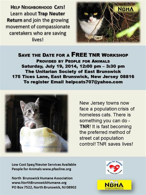 Free Tnr Workshop North Brunswick Humane Association