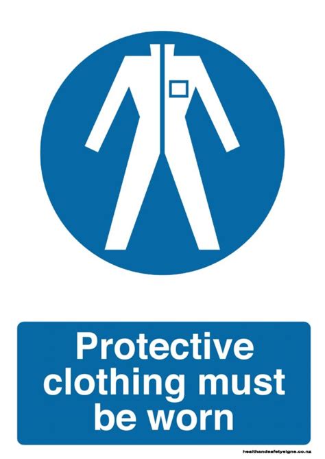 protective clothing must be worn mandatory sign health and safety signs