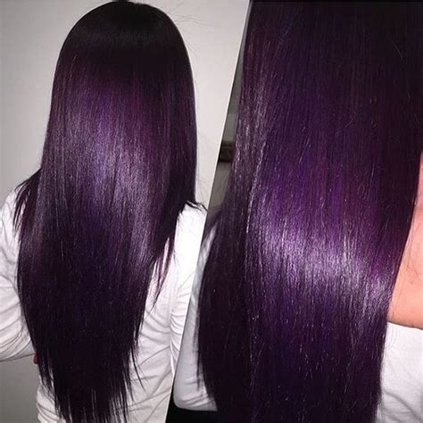 Short haircuts are always enhanced by bold hair color—it adds drama and punch to simple shapes. "Deep amethyst" | Hair color plum, Hair color purple, Plum ...