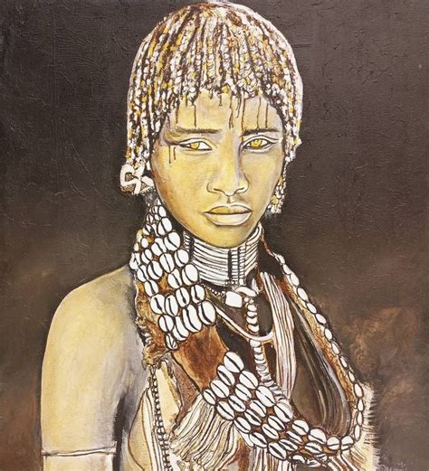 Mursi Tribe Ethiopian Woman Painting African Art African Faces
