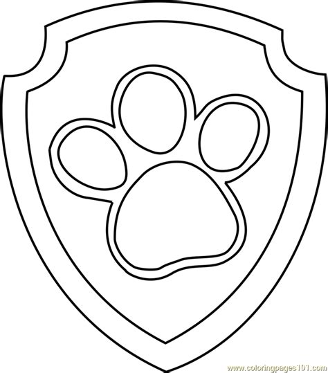Ryder Badge Coloring Page For Kids Free Paw Patrol Printable Coloring