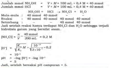 Contoh Soal Hidrolisis Garam Dan Pembahasannya