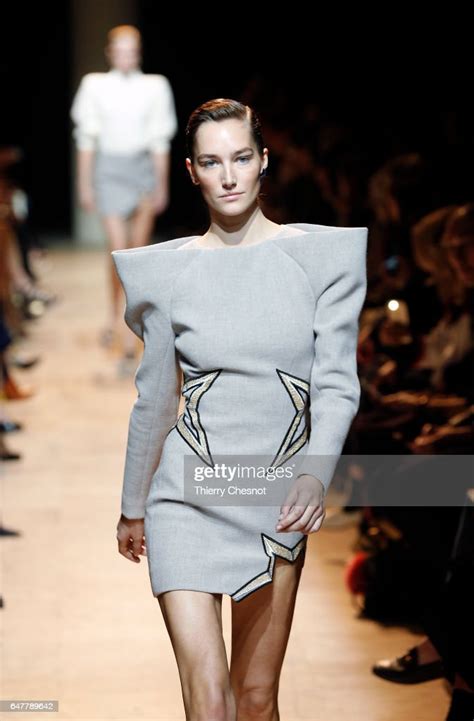 A Model Walks The Runway During The Mugler Show As Part Of The Paris