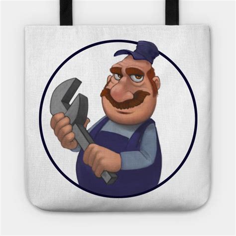 A Cool Tote Bag With A Funny Plumber Cartoon Character Ideal T For