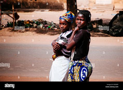 Portrait Of Two Pretty Girls On The Streets Burkina Faso