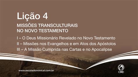 Escola Bíblica Dominical Ad Curitiba Subsídio Lição 04 Missões