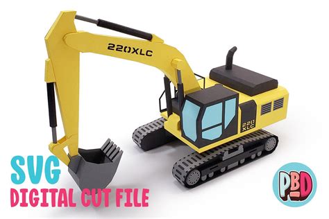 Excavator 3d Papercraft Graphic By Paperbeatsdynamite · Creative Fabrica