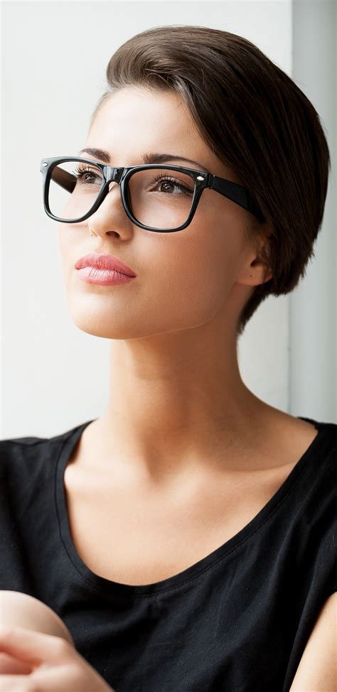 Women Model Brown Eyes Glasses Brunette Short Hair 1440x2960 Phone Hd Wallpaper
