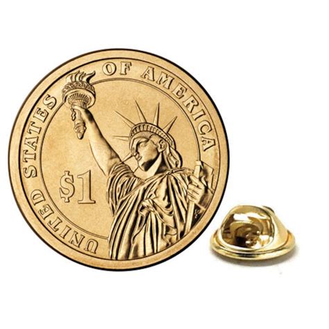 Statue Of Liberty Presidential Dollar Lapel Pin Uncirculated One