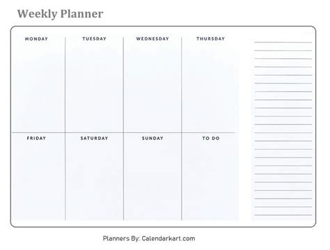 Free Printable Weekly Planner Templates Calendarkart