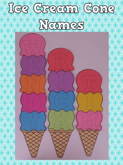 Make Cute Ice Cream Cone Names The First Week Spell Out First Names In Scoops Of Ice Cream