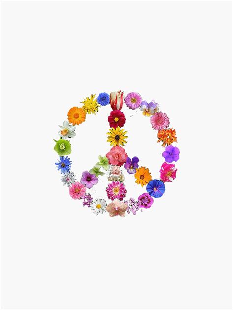 Flower Peace Sign Sticker For Sale By Amandabrynn Redbubble