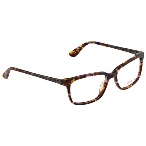 Guess Ladies Tortoise Rectangular Eyeglass Frames Gu 2612 55 53