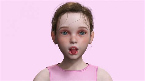 Staicy Realistic Girl Low Poly 3d Model By Khaloui