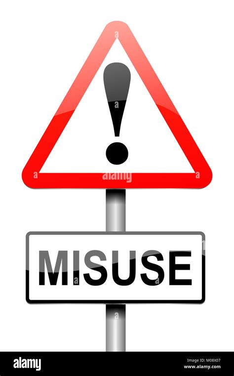 3d Illustration Depicting A Warning Sign With A Misuse Concept Stock