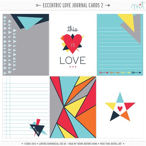 Miss Tiina Journal Cards Eccentric Love Journal Cards 2 Cu