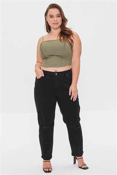 Plus Size Seamed Cropped Cami