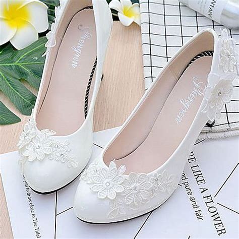 Womens Wedding Shoes Round Toe Rhinestone Imitation