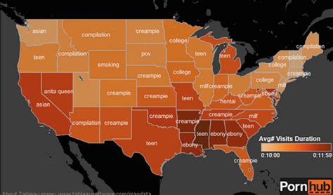 Heres A Map Of The Most Searched For Porn Type By State Lol The