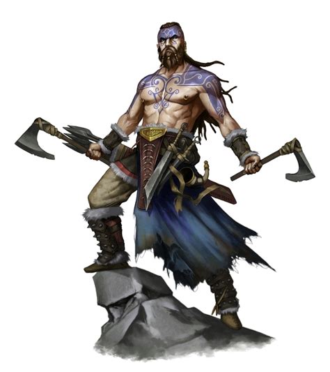 Male Human Viking Fighter Barbarian Pathfinder Pfrpg Dnd Dandd 35 5th
