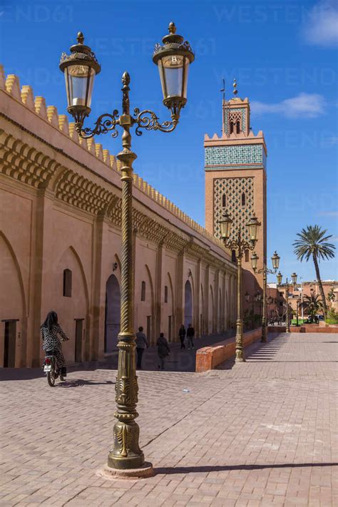 View Of Moulay El Yazid Mosque Framed With Ornate Lampost Marrakesh