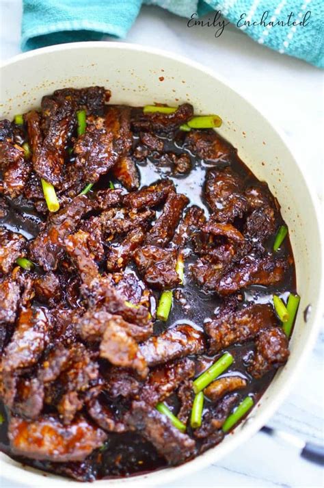 Chang's menu item featuring tender beef with a slightly sweet garlic and ginger sauce. P.F. Chang's Mongolian Beef Copycat Recipe with soy sauce ...