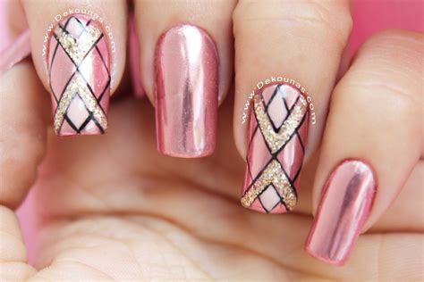 Decoración de uñas con brillo thuya. Diseño de Uñas con Polvo Espejo Oro Rosa | DEKO UÑAS ...