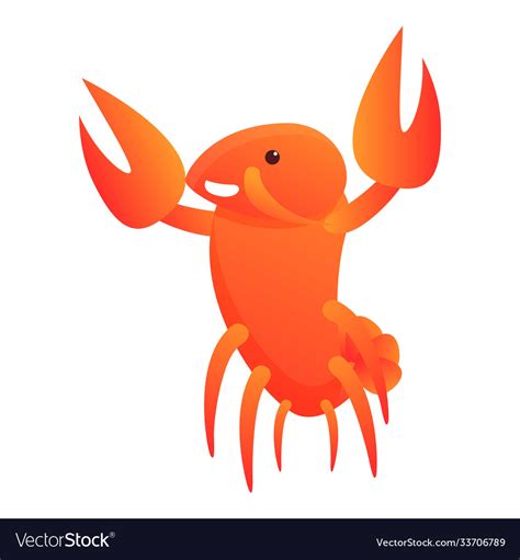 Smiling Lobster Icon Cartoon Style Royalty Free Vector Image