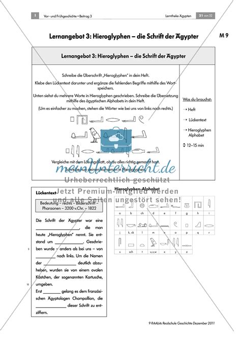Hieroglyphen abc | eine auflistung des griechischen. Hieroglyphen: ABC + Lückentext + didaktische Hinweise ...