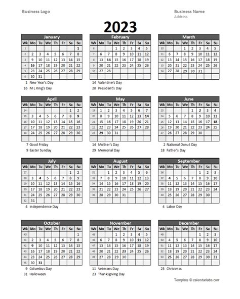 Free Printable 2023 Calendar With Week Numbers 2023 Printable Calendar