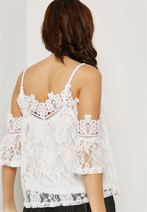Buy New Look White Lace Cold Shoulder Top For Women In Mena Worldwide