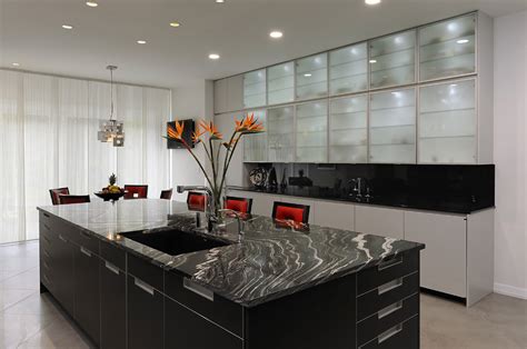Modern Kitchen Designs With Glass Kitchen Cabinets Top Dreamer