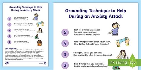 Grounding Worksheet To Help During An Anxiety Attack
