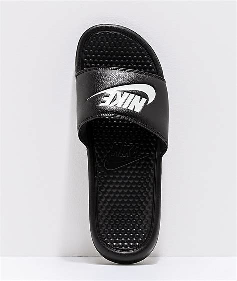 Nike Sb Benassi White Logo Black Slide Sandals Zumiez