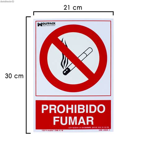 Cartel Prohibido Fumar X Cm