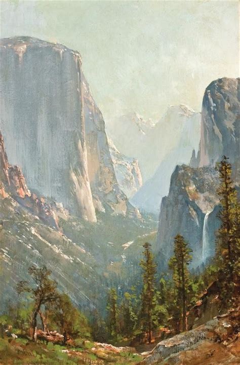 Early Morning Yosemite Valley Thomas Hill Oil On Board 21 X 14