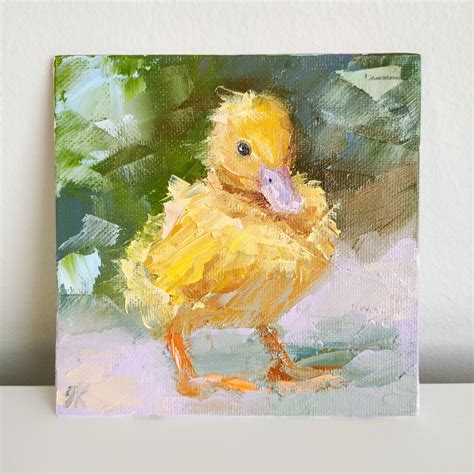 Duckling Painting Is 100 Original Bird Oil Artwork This Painting Is