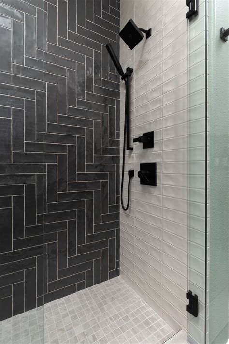 Contemporary bathroom remodel corner shower with matte black hardware