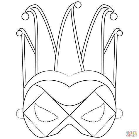 Harlequin Mask Coloring Page Free Printable Coloring Pages