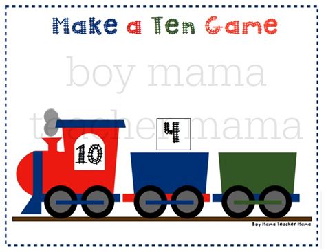 Boy Mama Teacher Mama Make A Ten Train Game Boy Mama Teacher Mama