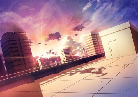 Anime Sunlight Building Rooftops Skyscraper Soft Shading Hd
