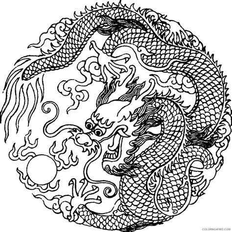Chinese Dragon Coloring Pages Chinese Dragon 85 Printable Coloring4free
