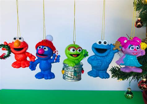 Sesame Street Muppets Christmas Ornaments Set Of 5 Licensed Etsy