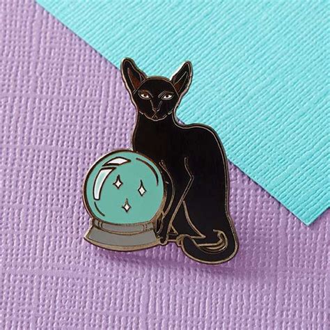 Fortune Teller Cat Enamel Pin Cat Enamel Pin Enamel Pins Cute Pins