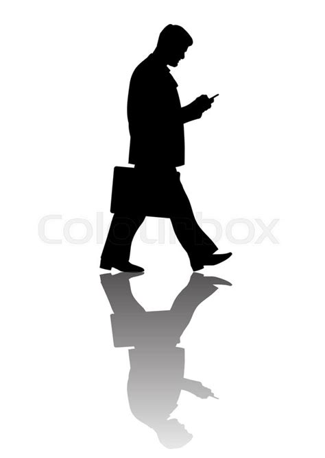 Walking Businessman Silhouette With Stock Vector Colourbox