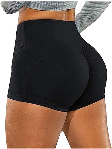 Runched Booty Gym Workout Running Shorts Tummy Control Butt Lifting Hot Pants Womens High