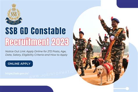 Ssb Gd Constable Recruitment Notice Out Link Apply Online For