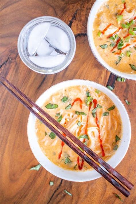 Once blended in with the veggies and spicy stuff, it makes this soup thick, filling and super. Thai Curry Noodle Soup with Chicken | An Easy Weeknight ...