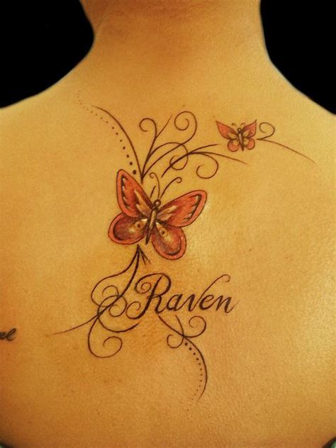 Custom Name Patterns And Butterfly Tattoo Butterfly Name Tattoo